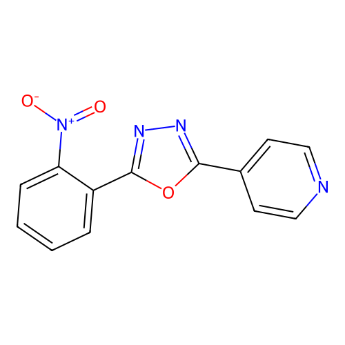 4-[5-(2-Nitrophenyl)-1,3,4-oxadiazol-2-yl]pyridine structure