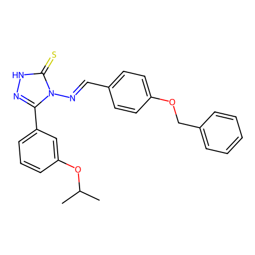 (E)-4-((4-(benzyloxy)benzylidene)amino)-5-(3-isopropoxyphenyl)-4H-1,2,4-triazole-3-thiol structure