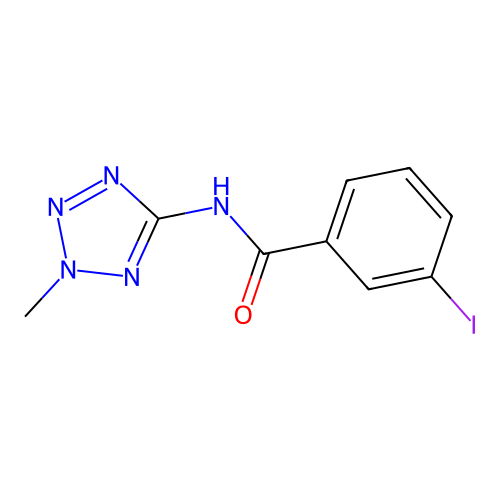 3-iodo-N-(2-methyl-2H-tetrazol-5-yl)benzamide structure