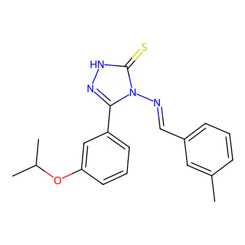(E)-5-(3-isopropoxyphenyl)-4-((3-methylbenzylidene)amino)-4H-1,2,4-triazole-3-thiol structure