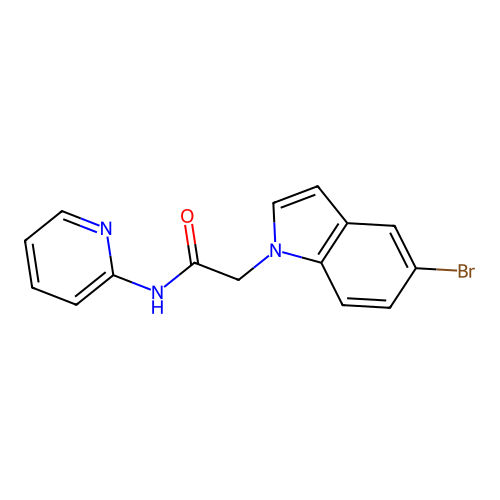 2-(5-bromo-1H-indol-1-yl)-N-(pyridin-2-yl)acetamide structure