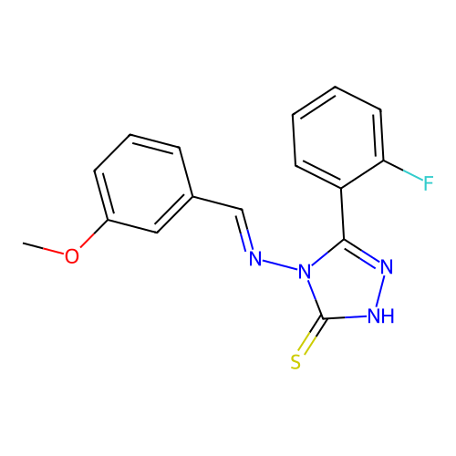 5-(2-Fluorophenyl)-4-((3-methoxybenzylidene)amino)-4H-1,2,4-triazole-3-thiol structure