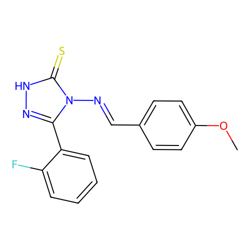 5-(2-Fluorophenyl)-4-((4-methoxybenzylidene)amino)-4H-1,2,4-triazole-3-thiol structure