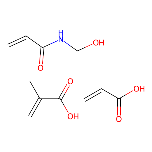 N-(hydroxymethyl)prop-2-enamide;2-methylprop-2-enoic acid;prop-2-enoic acid structure