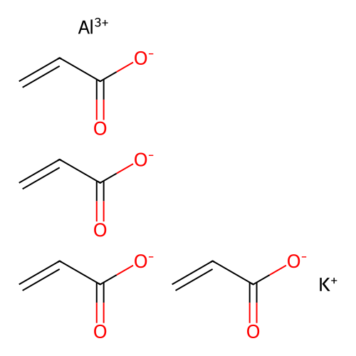 Aluminum;potassium;tetrakis(prop-2-enoate) structure