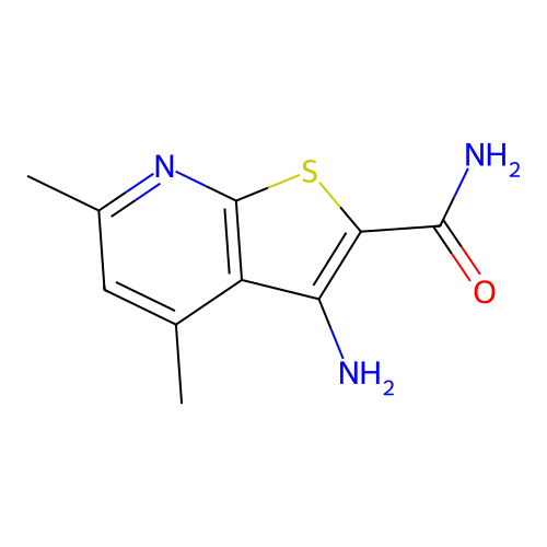 3-Amino-4,6-dimethylthieno(2,3-b)pyridine-2-carboxamide structure