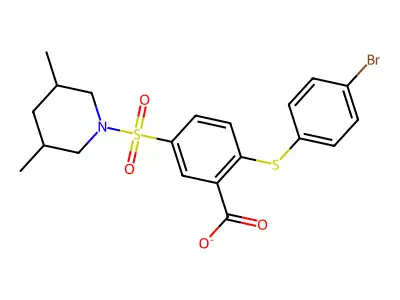 2-[(4-Bromophenyl)sulfanyl]-5-(3,5-dimethylpiperidine-1-sulfonyl)benzoate structure