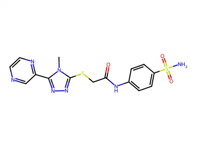 2-{[4-methyl-5-(pyrazin-2-yl)-4H-1,2,4-triazol-3-yl]sulfanyl}-N-(4-sulfamoylphenyl)acetamide structure