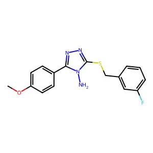 3-((3-Fluorobenzyl)thio)-5-(4-methoxyphenyl)-4H-1,2,4-triazol-4-amine structure