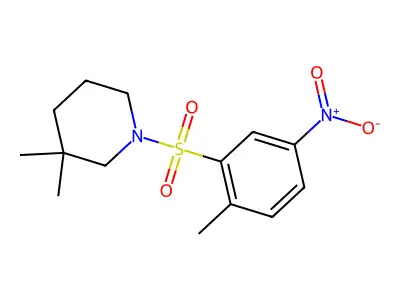 3,3-Dimethyl-1-(2-methyl-5-nitrophenyl)sulfonylpiperidine structure