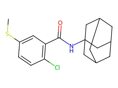 N-(1-adamantyl)-2-chloro-5-methylsulfanylbenzamide structure