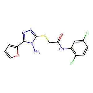 2-((4-amino-5-(furan-2-yl)-4H-1,2,4-triazol-3-yl)thio)-N-(2,5-dichlorophenyl)acetamide structure