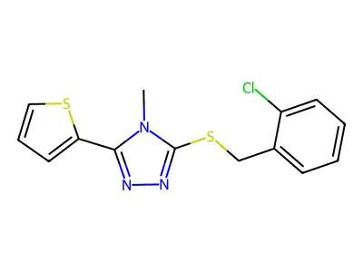 3-[(2-Chlorophenyl)methylsulfanyl]-4-methyl-5-thiophen-2-yl-1,2,4-triazole structure