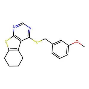 4-[(3-Methoxybenzyl)sulfanyl]-5,6,7,8-tetrahydro[1]benzothieno[2,3-d]pyrimidine structure