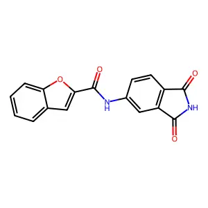 N-(1,3-dioxoisoindol-5-yl)-1-benzofuran-2-carboxamide structure