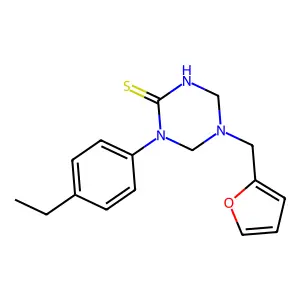 1-(4-Ethylphenyl)-5-(furan-2-ylmethyl)-1,3,5-triazinane-2-thione structure