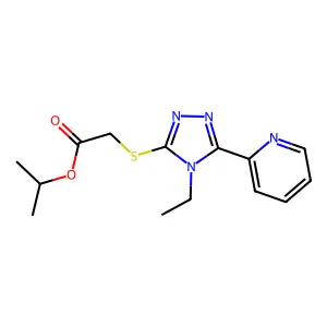 Methylethyl 2-(4-ethyl-5-(2-pyridyl)-1,2,4-triazol-3-ylthio)acetate structure