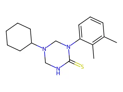 5-Cyclohexyl-1-(2,3-dimethylphenyl)-1,3,5-triazinane-2-thione structure