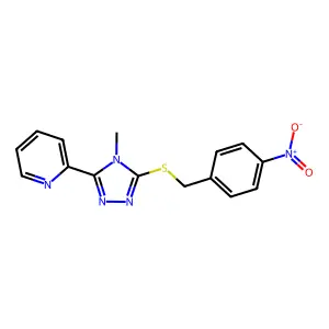 2-[4-Methyl-5-[(4-nitrophenyl)methylsulfanyl]-1,2,4-triazol-3-yl]pyridine structure