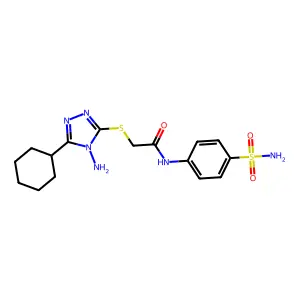 2-[(4-amino-5-cyclohexyl-4H-1,2,4-triazol-3-yl)sulfanyl]-N-(4-sulfamoylphenyl)acetamide structure