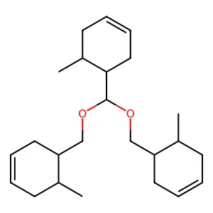 4-{Bis[(6-methylcyclohex-3-en-1-yl)methoxy]methyl}-5-methylcyclohex-1-ene structure