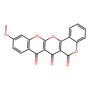 11-Methoxy-6H,7H,8H-[1]benzopyrano[3',4':5,6]pyrano[2,3-b][1]benzopyran-6,7,8-trione structure