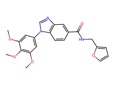 N-(2-furylmethyl)-1-(3,4,5-trimethoxyphenyl)benzoimidazole-5-carboxamide structure