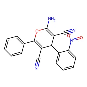 2-Amino-4-(2-nitrophenyl)-6-phenyl-4H-pyran-3,5-dicarbonitrile structure