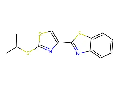 Benzothiazole, 2-(2-((1-methylethyl)thio)-4-thiazolyl)- structure