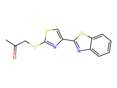 2-Propanone, 1-(4-(2-benzothiazolyl-2-thiazolyl)thio)- structure