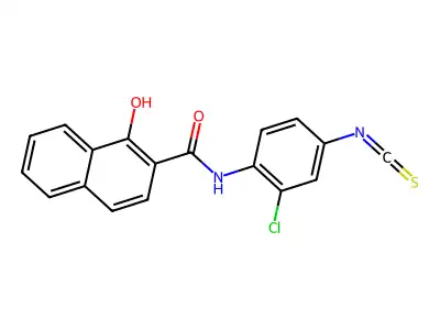 2'-Chloro-1-hydroxy-2-naphthanilide-4'-isothiocyanate structure