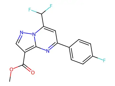 methyl 7-(difluoromethyl)-5-(4-fluorophenyl)pyrazolo[1,5-a]pyrimidine-3-carboxylate structure