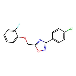 3-(4-Chlorophenyl)-5-[(2-fluorophenoxy)methyl]-1,2,4-oxadiazole structure