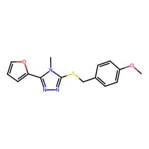 3-(2-Furyl)-5-((4-methoxybenzyl)thio)-4-methyl-4H-1,2,4-triazole structure