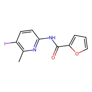 N-(5-iodo-6-methylpyridin-2-yl)furan-2-carboxamide structure