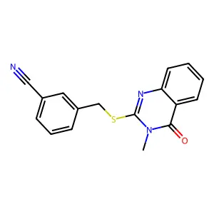 3-[(3-Methyl-4-oxoquinazolin-2-yl)sulfanylmethyl]benzonitrile structure