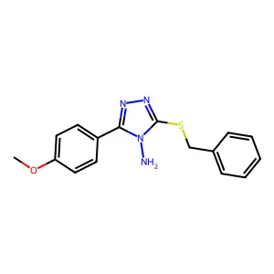 3-(benzylsulfanyl)-5-(4-methoxyphenyl)-4H-1,2,4-triazol-4-amine structure