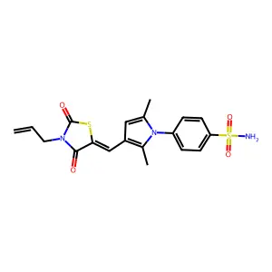 4-(3-{(E)-[2,4-dioxo-3-(prop-2-en-1-yl)-1,3-thiazolidin-5-ylidene]methyl}-2,5-dimethyl-1H-pyrrol-1-yl)benzenesulfonamide structure