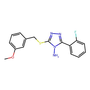 3-(2-Fluorophenyl)-5-[(3-methoxyphenyl)methylthio]-1,2,4-triazole-4-ylamine structure