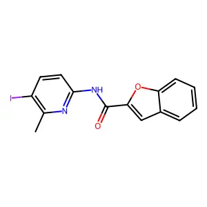 N-(5-iodo-6-methylpyridin-2-yl)-1-benzofuran-2-carboxamide structure