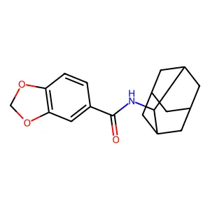 N-(2-adamantyl)-1,3-benzodioxole-5-carboxamide structure