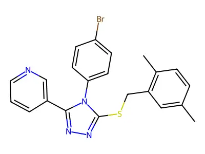 4-(4-BR-PH)-5-(3-Pyridinyl)-4H-1,2,4-triazol-3-YL 2,5-dimethylbenzyl sulfide structure