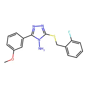 3-[(2-Fluorophenyl)methylthio]-5-(3-methoxyphenyl)-1,2,4-triazole-4-ylamine structure
