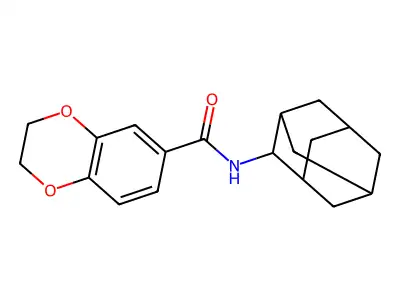 N-(2-adamantyl)-2,3-dihydro-1,4-benzodioxine-6-carboxamide structure