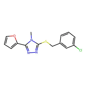 3-[(3-Chlorophenyl)methylthio]-5-(2-furyl)-4-methyl-1,2,4-triazole structure