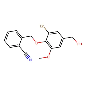 2-[[2-Bromo-4-(hydroxymethyl)-6-methoxyphenoxy]methyl]benzonitrile structure