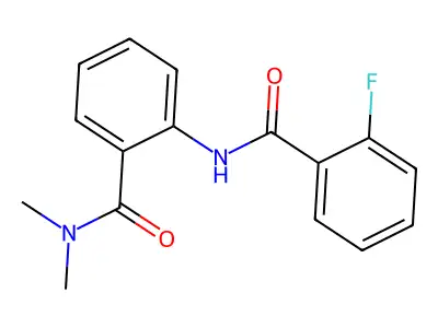 2-[(2-fluorobenzoyl)amino]-N,N-dimethylbenzamide structure