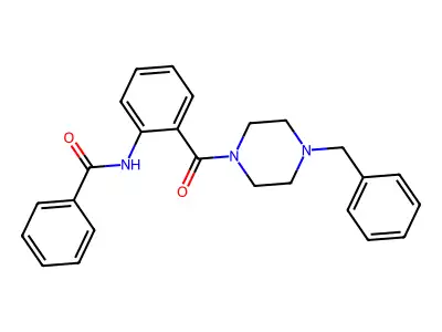N-[2-(4-benzylpiperazine-1-carbonyl)phenyl]benzamide structure