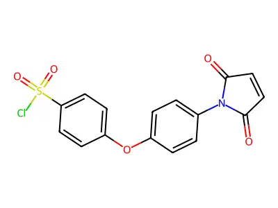 4-[4-(2,5-Dioxo-2,5-dihydro-pyrrol-1-yl)-phenoxy]-benzenesulfonyl chloride structure