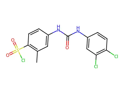 4-[3-(3,4-Dichloro-phenyl)-ureido]-2-methyl-benzenesulfonyl chloride structure